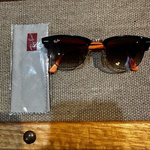 Ray-Ban Black and Orange Clubmaster Sunglasses